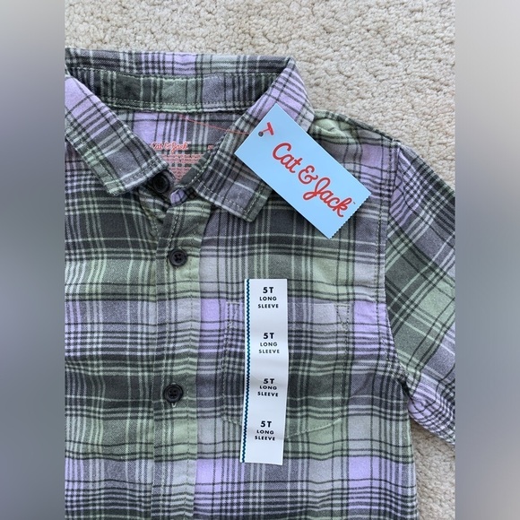 Cat & Jack NWT Size 5T Flannel Shirt - Picture 5 of 6